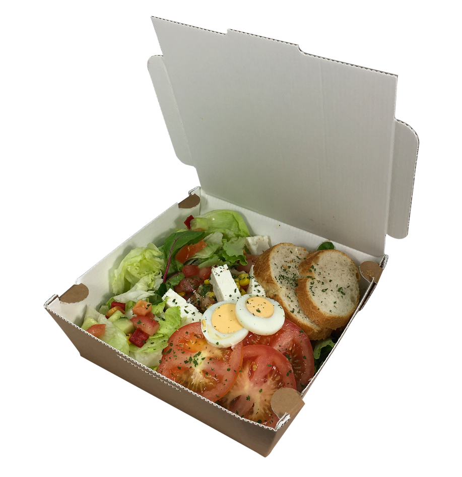 Corrugated take-away meal box